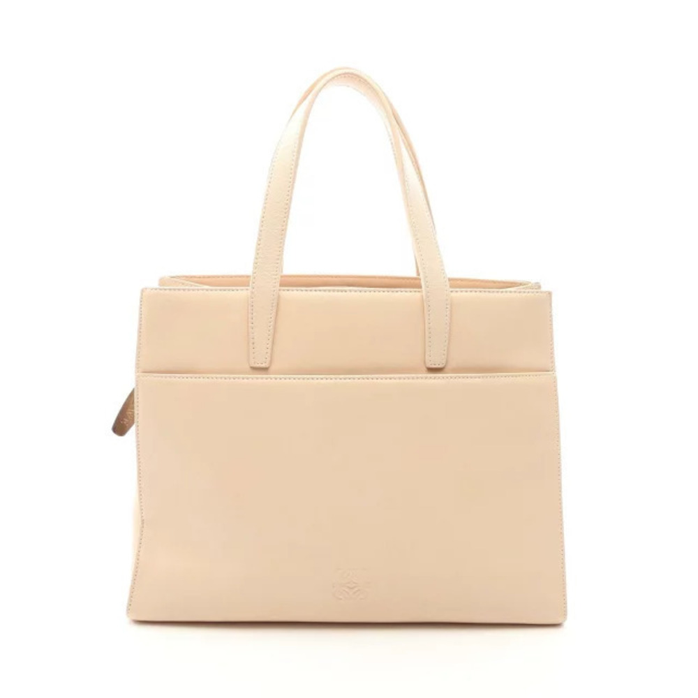 Loewe Anagram Handbag Leather Beige Cream